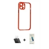 MARSİLYAN™- iPhone 12 Kılıf Nova Asil Özel Seri - Şeffaf Pasifik Cam Ekran Koruyucu + Kamera Lens Koruma Cam - SF