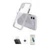 MARSİLYAN™- iPhone 12 Kılıf Nova Asil Özel Seri - Şeffaf Pasifik Cam Ekran Koruyucu + Kamera Lens Koruma Cam - SF