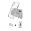 MARSİLYAN™- iPhone 12 Kılıf Nova Asil Özel Seri - Şeffaf Pasifik Cam Ekran Koruyucu + Rainbow Kamera Lens Koruma Cam - YL