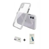 MARSİLYAN™- iPhone 12 Kılıf Nova Asil Özel Seri - Şeffaf Pasifik Cam Ekran Koruyucu + Rainbow Kamera Lens Koruma Cam - MR