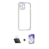 MARSİLYAN™- iPhone 12 Kılıf Nova Asil Özel Seri - Siyah Bilvis 5in1 3D Magic Cam Ekran Koruyucu + Kamera Lens Koruma Cam - SF