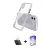 MARSİLYAN™- iPhone 12 Kılıf Nova Asil Özel Seri - Siyah Bilvis 5in1 3D Magic Cam Ekran Koruyucu + Kamera Lens Koruma Cam - SF