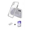 MARSİLYAN™- iPhone 12 Kılıf Nova Asil Özel Seri - Siyah Bilvis 5in1 3D Magic Cam Ekran Koruyucu + Renkli Kamera Lens Koruma Cam - PE