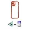 MARSİLYAN™- iPhone 12 Kılıf Nova Asil Özel Seri - Siyah Bilvis 5in1 3D Magic Cam Ekran Koruyucu + Raze Metal Kamera Lens - MI