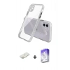 MARSİLYAN™- iPhone 12 Kılıf Nova Asil Özel Seri - Siyah Bilvis 5in1 3D Magic Cam Ekran Koruyucu + Renkli Kamera Lens Koruma Cam - TU