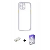 MARSİLYAN™- iPhone 12 Kılıf Nova Asil Özel Seri - Siyah Bilvis 5in1 3D Magic Cam Ekran Koruyucu + Renkli Kamera Lens Koruma Cam - TU