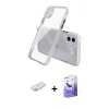 MARSİLYAN™- iPhone 12 Kılıf Nova Asil Özel Seri - Siyah Bilvis 5in1 5D Magic Hayalet Cam Ekran Koruyucu + Renkli Kamera Lens Koruma Cam - TU