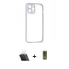 MARSİLYAN™- iPhone 12 Kılıf Nova Asil Özel Seri - Siyah Joko Magic 5D Hayalet Cam + Kamera Lens Koruma Cam - SF