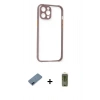 MARSİLYAN™- iPhone 12 Kılıf Nova Asil Özel Seri - Siyah Joko Magic 5D Hayalet Cam + Metal Kamera Lens Koruma Cam - MI
