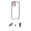 MARSİLYAN™- iPhone 12 Kılıf Nova Asil Özel Seri - Siyah Joko Magic 5D Hayalet Cam + Metal Kamera Lens Koruma Cam - KI