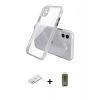 MARSİLYAN™- iPhone 12 Kılıf Nova Asil Özel Seri - Siyah Joko Magic 5D Hayalet Cam + Renkli Kamera Lens Koruma Cam - PE