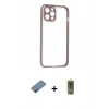 MARSİLYAN™- iPhone 12 Kılıf Nova Asil Özel Seri - Siyah Joko Magic 5D Hayalet Cam + Shine Kamera Lens Koruma Cam - PE