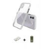 MARSİLYAN™- iPhone 12 Kılıf Nova Asil Özel Seri - Siyah Joko Magic 5D Hayalet Cam + Renkli Kamera Lens Koruma Cam - TU