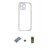 MARSİLYAN™- iPhone 12 Kılıf Nova Asil Özel Seri - Siyah Joko Magic 5D Hayalet Cam + Shine Kamera Lens Koruma Cam - SABE