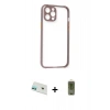 MARSİLYAN™- iPhone 12 Kılıf Nova Asil Özel Seri - Siyah Joko Magic 5D Hayalet Cam + Rainbow Kamera Lens Koruma Cam - YL