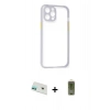 MARSİLYAN™- iPhone 12 Kılıf Nova Asil Özel Seri - Siyah Joko Magic 5D Hayalet Cam + Rainbow Kamera Lens Koruma Cam - YL