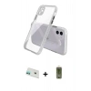 MARSİLYAN™- iPhone 12 Kılıf Nova Asil Özel Seri - Siyah Joko Magic 5D Hayalet Cam + Rainbow Kamera Lens Koruma Cam - YL