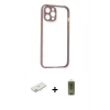 MARSİLYAN™- iPhone 12 Kılıf Nova Asil Özel Seri - Siyah Joko Magic 5D Hayalet Cam + Renkli Kamera Lens Koruma Cam - YL