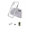 MARSİLYAN™- iPhone 12 Kılıf Nova Asil Özel Seri - Siyah Joko Magic 5D Hayalet Cam + Renkli Kamera Lens Koruma Cam - YL