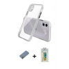 MARSİLYAN™- iPhone 12 Kılıf Nova Asil Özel Seri - Siyah Polymer Nano Ekran Koruyucu + Metal Kamera Lens Koruma Cam - GD