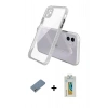 MARSİLYAN™- iPhone 12 Kılıf Nova Asil Özel Seri - Siyah Polymer Nano Ekran Koruyucu + Shine Kamera Lens Koruma Cam - GS