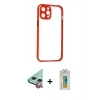 MARSİLYAN™- iPhone 12 Kılıf Nova Asil Özel Seri - Siyah Polymer Nano Ekran Koruyucu + Raze Metal Kamera Lens - KI