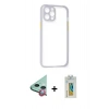 MARSİLYAN™- iPhone 12 Kılıf Nova Asil Özel Seri - Siyah Polymer Nano Ekran Koruyucu + Raze Metal Kamera Lens - KI