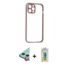MARSİLYAN™- iPhone 12 Kılıf Nova Asil Özel Seri - Siyah Polymer Nano Ekran Koruyucu + Raze Metal Kamera Lens - KI