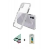 MARSİLYAN™- iPhone 12 Kılıf Nova Asil Özel Seri - Siyah Polymer Nano Ekran Koruyucu + Raze Metal Kamera Lens - KI