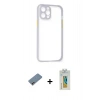MARSİLYAN™- iPhone 12 Kılıf Nova Asil Özel Seri - Siyah Polymer Nano Ekran Koruyucu + Shine Kamera Lens Koruma Cam - PE