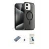 MARSİLYAN™- iPhone 12 Kılıf Nova Asil Prime - Şeffaf Pasifik Cam Ekran Koruyucu + Shine Kamera Lens Koruma Cam - GD