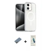 MARSİLYAN™- iPhone 12 Kılıf Nova Asil Prime - Şeffaf Pasifik Cam Ekran Koruyucu + Shine Kamera Lens Koruma Cam - GD