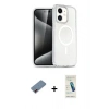 MARSİLYAN™- iPhone 12 Kılıf Nova Asil Prime - Şeffaf Pasifik Cam Ekran Koruyucu + Metal Kamera Lens Koruma Cam - KI