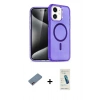 MARSİLYAN™- iPhone 12 Kılıf Nova Asil Prime - Şeffaf Pasifik Cam Ekran Koruyucu + Shine Kamera Lens Koruma Cam - PE