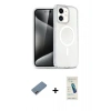 MARSİLYAN™- iPhone 12 Kılıf Nova Asil Prime - Şeffaf Pasifik Cam Ekran Koruyucu + Shine Kamera Lens Koruma Cam - PE