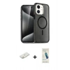 MARSİLYAN™- iPhone 12 Kılıf Nova Asil Prime - Şeffaf Pasifik Cam Ekran Koruyucu + Renkli Kamera Lens Koruma Cam - TU