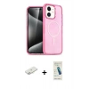 MARSİLYAN™- iPhone 12 Kılıf Nova Asil Prime - Şeffaf Pasifik Cam Ekran Koruyucu + Sarı Renkli Kamera Lens Koruma Cam