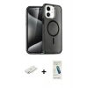MARSİLYAN™- iPhone 12 Kılıf Nova Asil Prime - Şeffaf Pasifik Cam Ekran Koruyucu + Renkli Kamera Lens Koruma Cam - SI