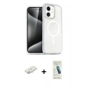MARSİLYAN™- iPhone 12 Kılıf Nova Asil Prime - Şeffaf Pasifik Cam Ekran Koruyucu + Renkli Kamera Lens Koruma Cam - SI