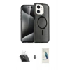 MARSİLYAN™- iPhone 12 Kılıf Nova Asil Prime - Şeffaf Pasifik Cam Ekran Koruyucu + Şeffaf Kamera Lens Koruma Cam
