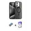 MARSİLYAN™- iPhone 12 Kılıf Nova Asil Prime - Siyah Bilvis 5in1 3D Magic Cam Ekran Koruyucu + Shine Kamera Lens Koruma Cam - GD