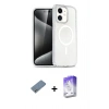 MARSİLYAN™- iPhone 12 Kılıf Nova Asil Prime - Siyah Bilvis 5in1 3D Magic Cam Ekran Koruyucu + Shine Kamera Lens Koruma Cam - GS