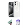 MARSİLYAN™- iPhone 12 Kılıf Nova Asil Prime - Siyah Bilvis 5in1 3D Magic Cam Ekran Koruyucu + Raze Metal Kamera Lens - KI