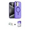 MARSİLYAN™- iPhone 12 Kılıf Nova Asil Prime - Siyah Bilvis 5in1 3D Magic Cam Ekran Koruyucu + Rainbow Kamera Lens Koruma Cam - YL