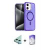 MARSİLYAN™- iPhone 12 Kılıf Nova Asil Prime - Siyah Bilvis 5in1 3D Magic Cam Ekran Koruyucu + Raze Metal Kamera Lens - MI