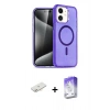 MARSİLYAN™- iPhone 12 Kılıf Nova Asil Prime - Siyah Bilvis 5in1 3D Magic Cam Ekran Koruyucu + Renkli Kamera Lens Koruma Cam - YL
