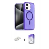 MARSİLYAN™- iPhone 12 Kılıf Nova Asil Prime - Siyah Bilvis 5in1 3D Magic Cam Ekran Koruyucu + Renkli Kamera Lens Koruma Cam - PE