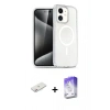 MARSİLYAN™- iPhone 12 Kılıf Nova Asil Prime - Siyah Bilvis 5in1 3D Magic Cam Ekran Koruyucu + Renkli Kamera Lens Koruma Cam - PE