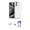 MARSİLYAN™- iPhone 12 Kılıf Nova Asil Prime - Siyah Bilvis 5in1 3D Magic Cam Ekran Koruyucu + Renkli Kamera Lens Koruma Cam - YL
