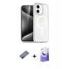 MARSİLYAN™- iPhone 12 Kılıf Nova Asil Prime - Siyah Bilvis 5in1 5D Magic Hayalet Cam Ekran Koruyucu + Metal Kamera Lens Koruma Cam - KI